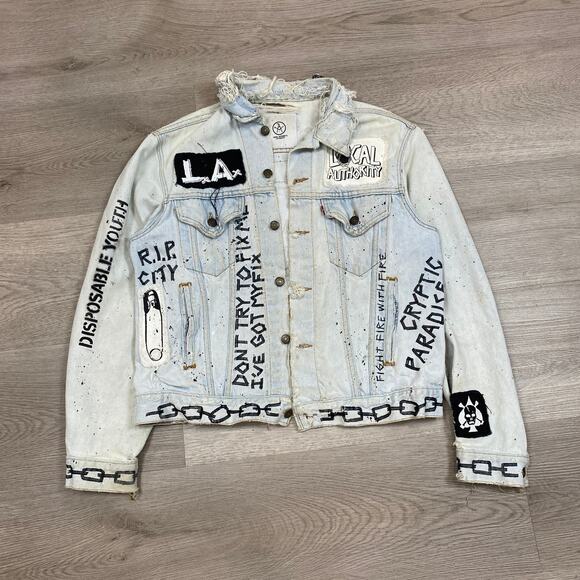 Local Authority VTG 90s Levi's Reworked Denim Jacket and Jeans Set Y2K - Picture 2 of 13